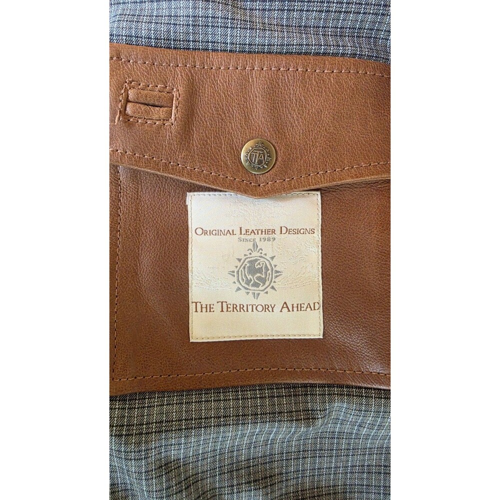 Territory Ahead Men's Brown Leather Jacket Size Medium - Picture 4 of 13